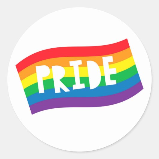 Pride Rainbow Flag Ronde Sticker (Voorkant)