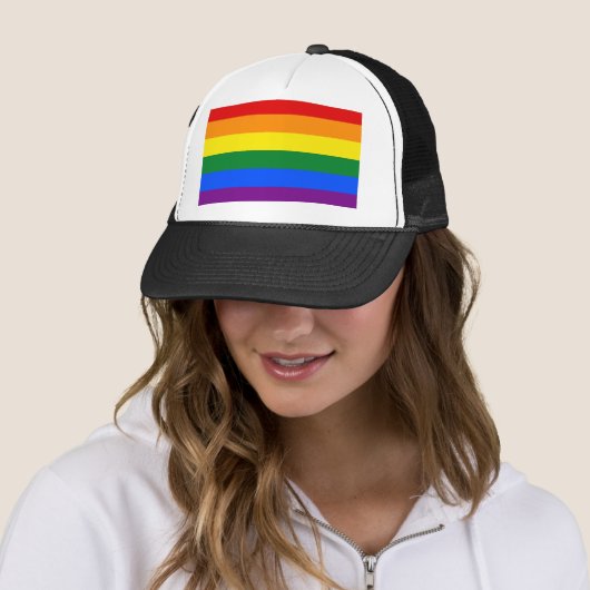 Pride Rainbow Flag Trucker Pet (In situ)