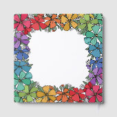 Pride Rainbow Floral Wreath Gold LGBTQ Wedding Gastenboek (Achterkant)