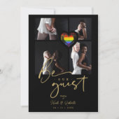 Pride Rainbow Heart 4 Photos Collage Kaart (Voorkant)