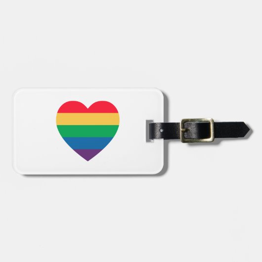 Pride Rainbow Heart Bagagelabel (Voorkant horizontaal)