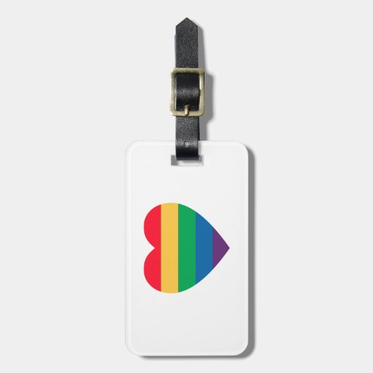 Pride Rainbow Heart Bagagelabel (Voorkant verticaal)