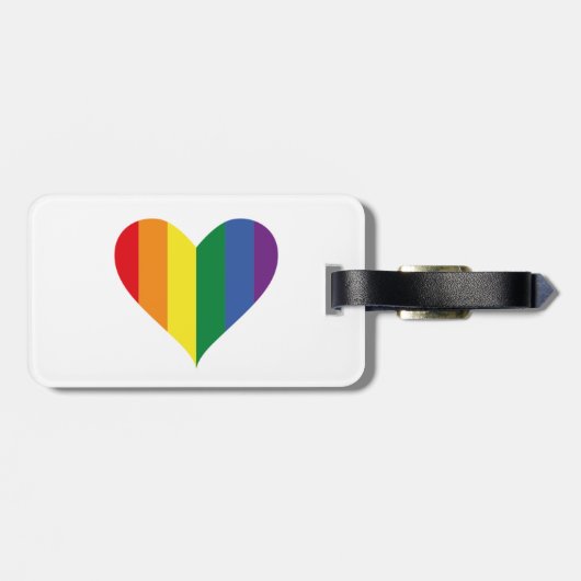 Pride Rainbow Heart Bagagelabel (Achterkant horizontaal)