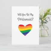 Pride Rainbow Heart Bruidsmeisje Voorstel Kaart LG (Staand voorkant)