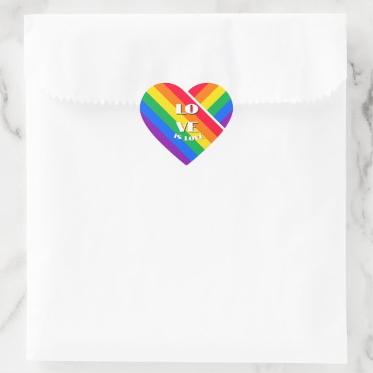 Pride Rainbow Heart Button Hart Sticker (Tas)