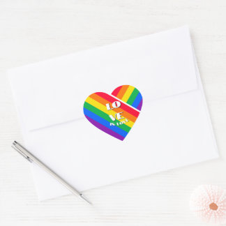 Pride Rainbow Heart Button Hart Sticker