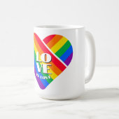 Pride Rainbow Heart Button Koffiemok (Voorkant rechts)