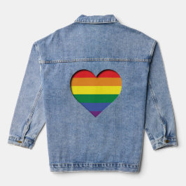 Pride Rainbow Heart Denim Jacket