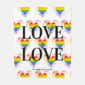 Pride Rainbow Heart Gay lesbian LGBT Families Fleece Deken (Voorkant)