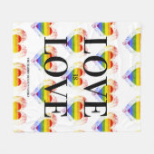 Pride Rainbow Heart Gay lesbian LGBT Families Fleece Deken (Voorkant (Horizontaal))