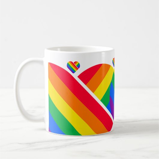 Pride Rainbow Heart Koffiemok (Links)