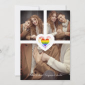 Pride Rainbow Heart Lesbian Gay Wedding 3 Kaart (Voorkant)