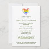 Pride Rainbow Heart Lesbian Gay Wedding 3 Kaart (Achterkant)