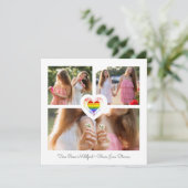 Pride Rainbow Heart Lesbian Gay Wedding 3 Save The Date (Staand voorkant)