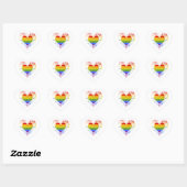 Pride Rainbow Heart Lesbian Gay Wedding Hart Sticker (Vel)