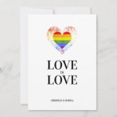 Pride Rainbow Heart Lesbian Gay Wedding Kaart (Voorkant)