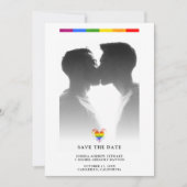 Pride Rainbow Heart LGBT Gay Wedding Simple Photo (Voorkant)