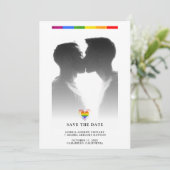 Pride Rainbow Heart LGBT Gay Wedding Simple Photo (Staand voorkant)