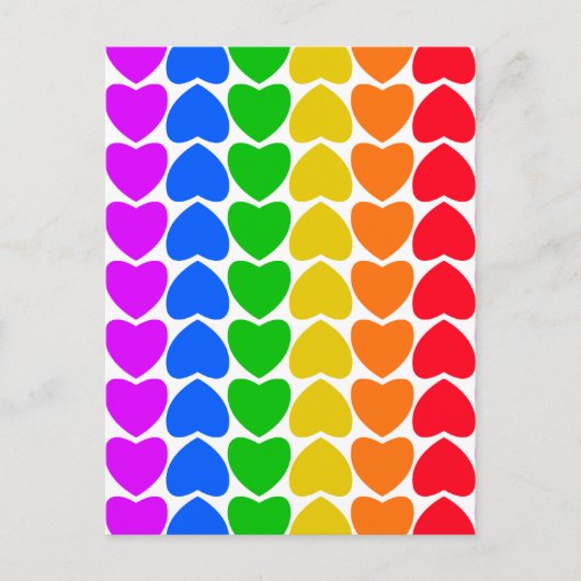 Pride Rainbow Heart Line Briefkaart (Voorkant)