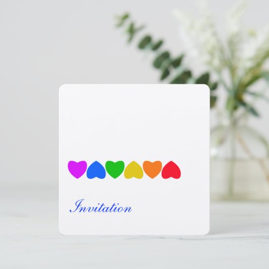 Pride Rainbow Heart Line Kaart (Staand voorkant)