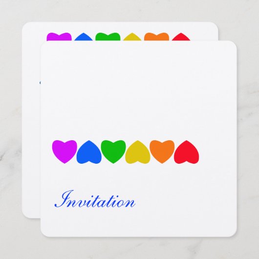 Pride Rainbow Heart Line Kaart (Voorkant / Achterkant)