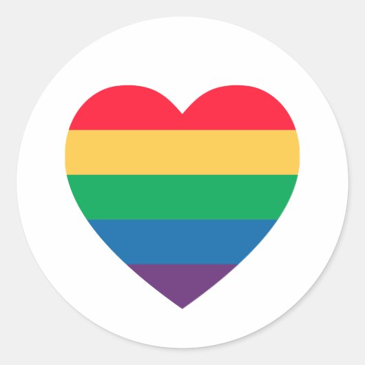 Pride Rainbow Heart Sticker (Voorkant)