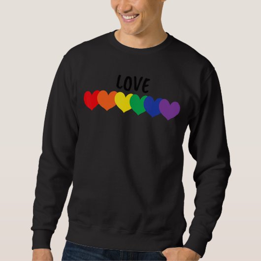 Pride Rainbow Hearts Love Lgbtq+ Parade Trui (Voorkant)