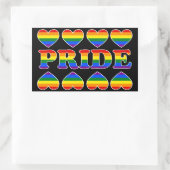 PRIDE Rainbow Hearts Rechthoekige Sticker (Tas)