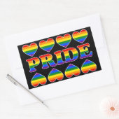 PRIDE Rainbow Hearts Rechthoekige Sticker (Envelop)