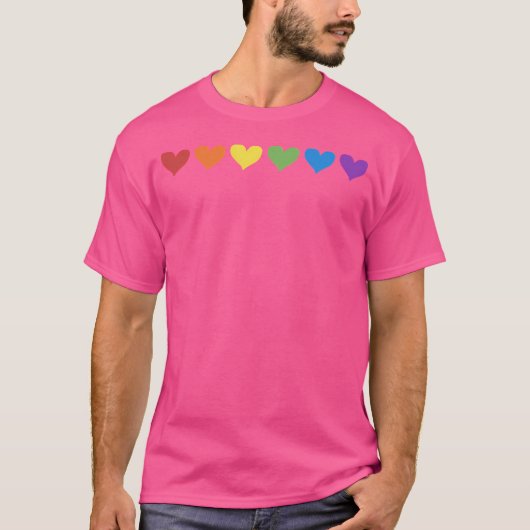 Pride Rainbow Hearts T-shirt (Voorkant)