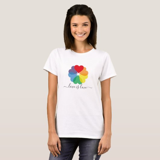 Pride Rainbow Hearts T-shirt (Voorkant volledig)
