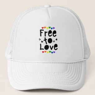 Pride Rainbow Hearts vrij om lief te hebben Trucker Pet