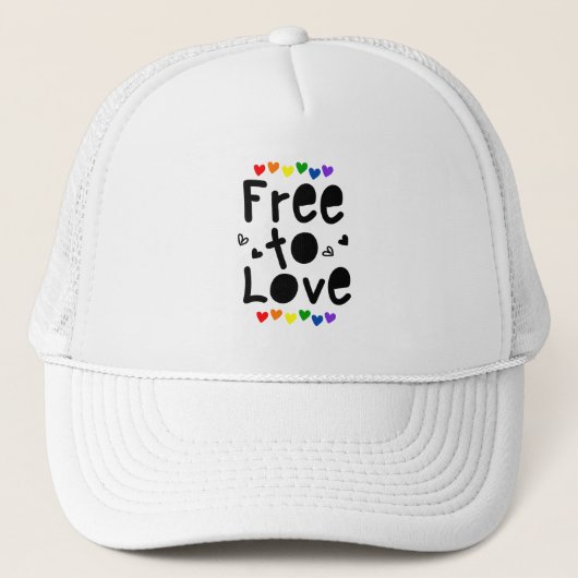 Pride Rainbow Hearts vrij om lief te hebben Trucker Pet (Voorkant)