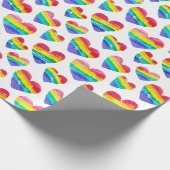 Pride Rainbow Hearts White Cadeaupapier (Hoek)