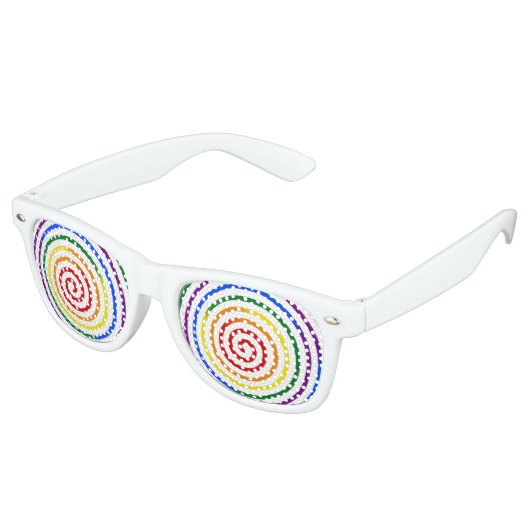 Pride Rainbow Hypnotizer Retro Zonnebril (Gekanteld)