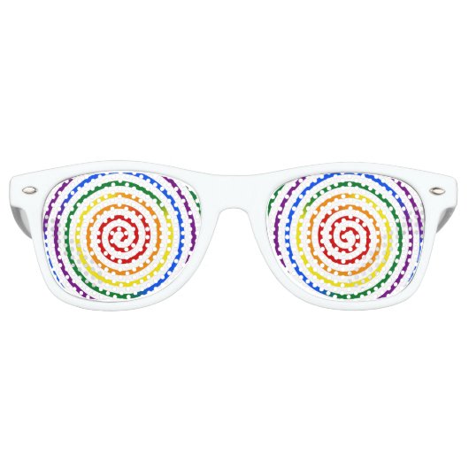 Pride Rainbow Hypnotizer Retro Zonnebril (Voorkant)