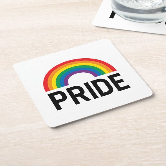 Pride Rainbow Kartonnen Onderzetters (Schuin)