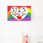 PRIDE Rainbow kleurt lieveheersbeestjes in hart en Spandoek (Insitu)
