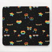 Pride Rainbow LGBT Gay Queer One Love Pattern Mous Muismat (Voorkant)