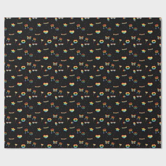 Pride Rainbow LGBT Gay Queer One Love Pattern Wrap Cadeaupapier (Vlak)