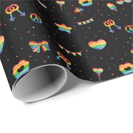 Pride Rainbow LGBT Gay Queer One Love Pattern Wrap Cadeaupapier (Rol Hoek)