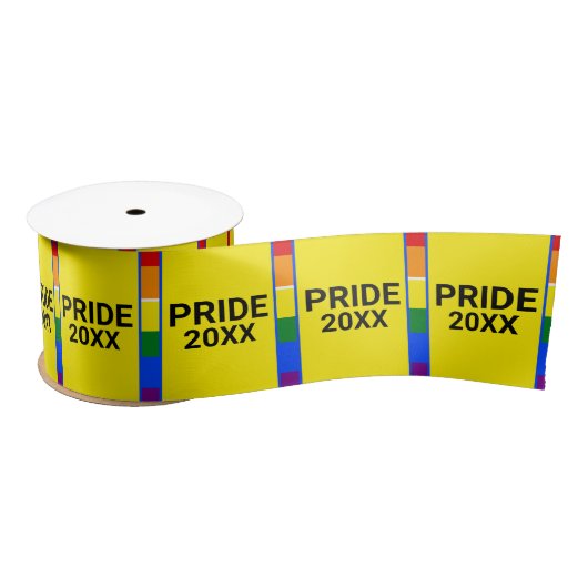 Pride Rainbow LGBT LGBTQ Sjabloon Satijnen Lint (Spoel)