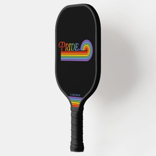 Pride Rainbow LGBTQ Aangepaste persoonlijke naam Pickleball Paddle (Links)