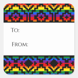 Pride Rainbow LGBTQ Geometric Gift Label Sticker