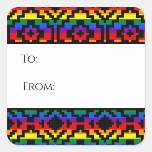 Pride Rainbow LGBTQ Geometric Gift Label Sticker