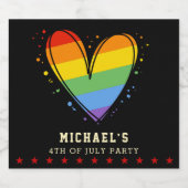 Pride Rainbow LGBTQ Heart Weddenschap Bier Etiket (Enkel label)