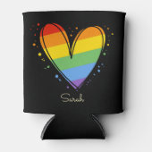 Pride Rainbow LGBTQ Heart Weddenschap Blikjeskoeler (Voorkant)