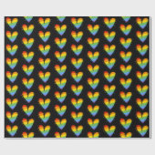 Pride Rainbow LGBTQ Heart Weddenschap Cadeaupapier (Vlak)