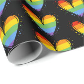 Pride Rainbow LGBTQ Heart Weddenschap Cadeaupapier (Rol Hoek)