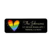 Pride Rainbow LGBTQ Heart Weddenschap Etiket (Voorkant)